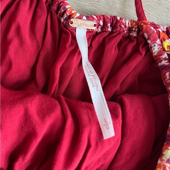 Free People Daisy Babe Floral Tank Red Spring Summer SZ L - Picture 5 of 7